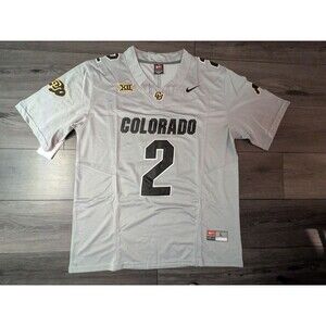 Shedeur Sanders #2 Colorado Buffaloes Big 12 Gray Football V Neck Jersey Men's